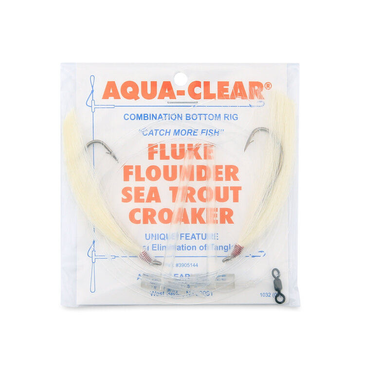 Aqua Clear Aqua-Clear Hi-Lo Solid Color Flounder/Fluke/Weakfish/Croaker Rig w/ 3/0 Nickel Octopus Hooks