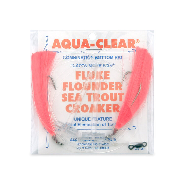 Aqua Clear Aqua-Clear Hi-Lo Solid Color Flounder/Fluke/Weakfish/Croaker Rig w/ 3/0 Nickel Octopus Hooks