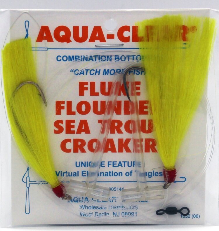 Aqua Clear Aqua-Clear Hi-Lo Solid Color Flounder/Fluke/Weakfish/Croaker Rig w/ 3/0 Nickel Octopus Hooks