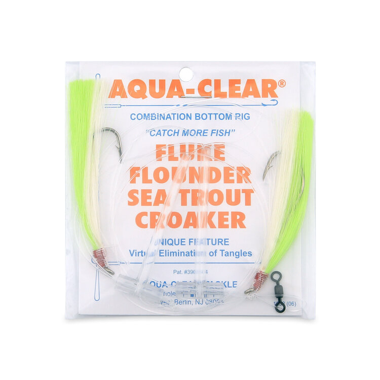 Aqua Clear Aqua-Clear Hi-Lo Mixed Color Flounder/Fluke/Weakfish/Croaker Rig w/ 3/0 Nickel Octopus Hooks