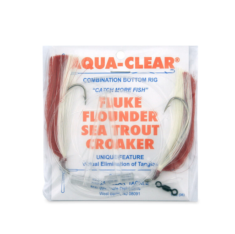 Aqua Clear Aqua-Clear Hi-Lo Mixed Color Flounder/Fluke/Weakfish/Croaker Rig w/ 3/0 Nickel Octopus Hooks