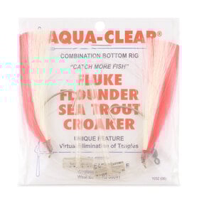 Aqua Clear Aqua-Clear, Hi-Lo Mixed Color Hair Teaser Rig, Flounder/Fluke/SeaTrout/Weakfish/Croaker, 3/0 Nickel Wide Gap Hook, AFW Swivel, 40 lb Mono, T-Standoff