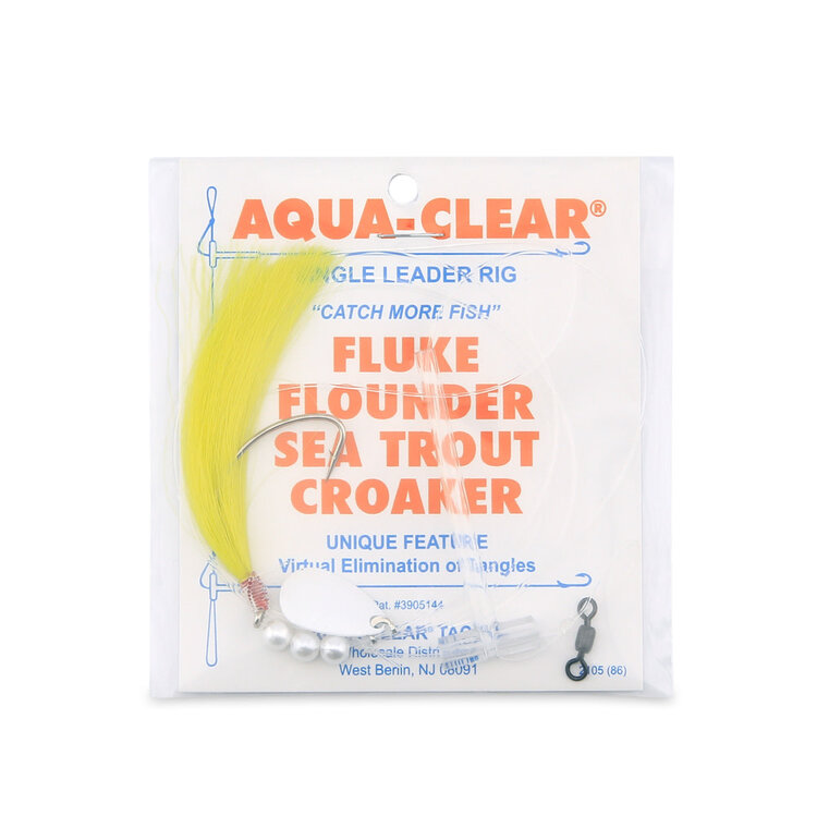 Aqua Clear Aqua-Clear Fluke/Weakfish 3/0 Single Nickel Wide Gap Hook w/XL Spinner & Fishair Rig