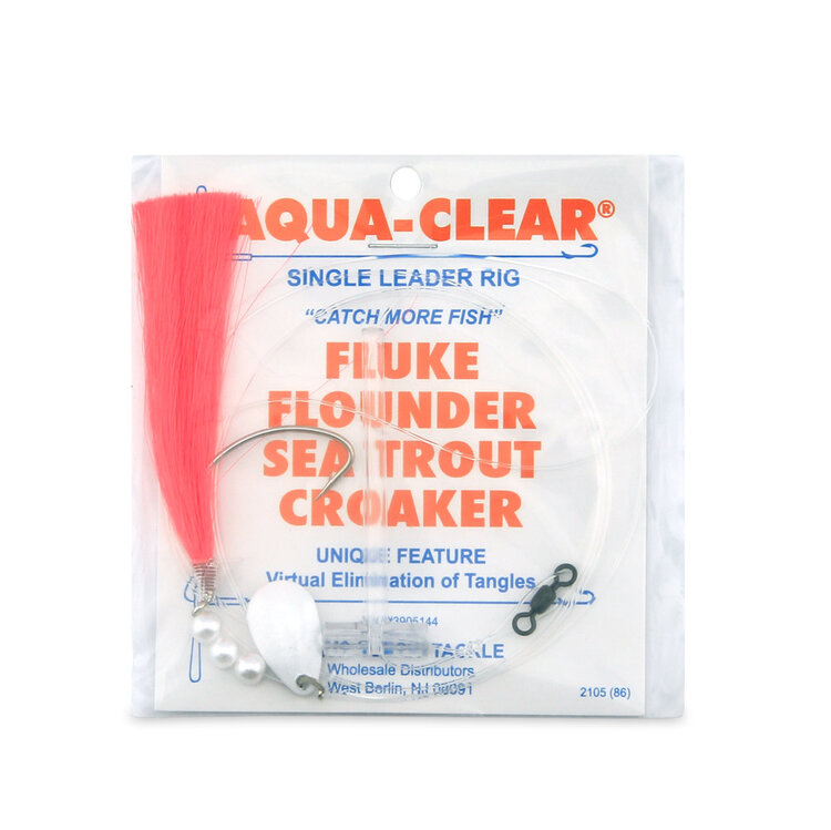 Aqua Clear Aqua-Clear Fluke/Weakfish 3/0 Single Nickel Wide Gap Hook w/XL Spinner & Fishair Rig