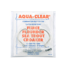 Aqua Clear Aqua-Clear FW-2A Hi-Lo Plain Flounder/Fluke/Weakfish/Croaker Rig w/ 2/0 Plain Nickel Wide Gap Hooks