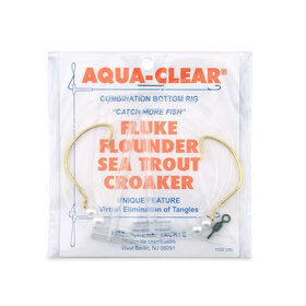 Aqua Clear Aqua-Clear FW-1P Hi-Lo Flounder/Fluke/Weakfish/Croaker Rig w/ 2/0 Gold Wide Gap & Pearl Beads