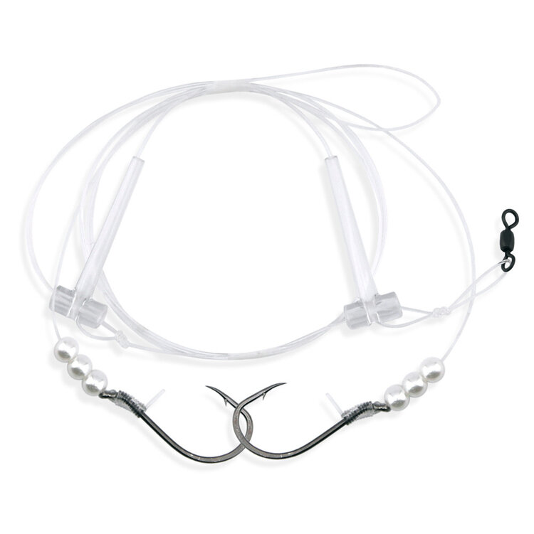 Aqua Clear Aqua-Clear FW-24BNP Hi-Lo Flounder/Fluke/Weakfish/Croaker w/ 4/0 Black Nickel Octopus Hooks & Pearl Beads