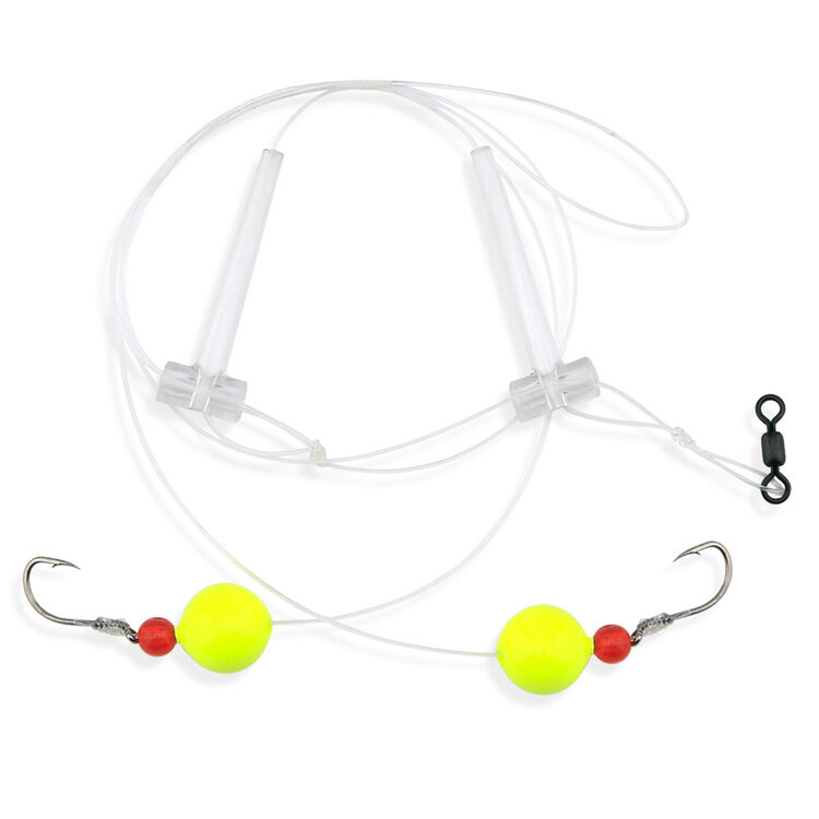 Aqua Clear Aqua-Clear KF-4 Hi/Lo Kingfish/Spot/Perch #4 Black Nickel Octopus Hooks w/Chartreuse Floats Rig