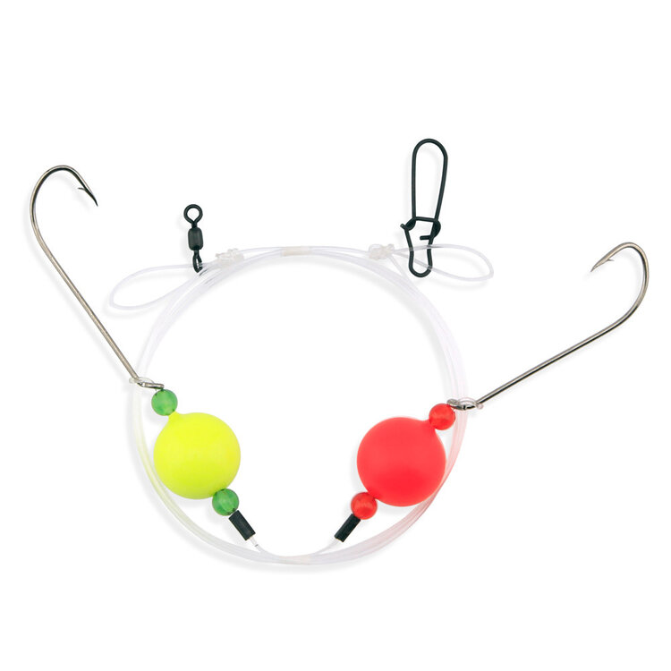 Aqua Clear Aqua-Clear "Surf Balls" Hi-Lo Surf Rig w/Floats & #1 Long Shank Hooks