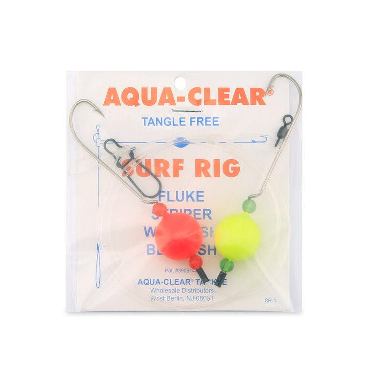 Aqua Clear Aqua-Clear "Surf Balls" Hi-Lo Surf Rig w/Floats & #1 Long Shank Hooks