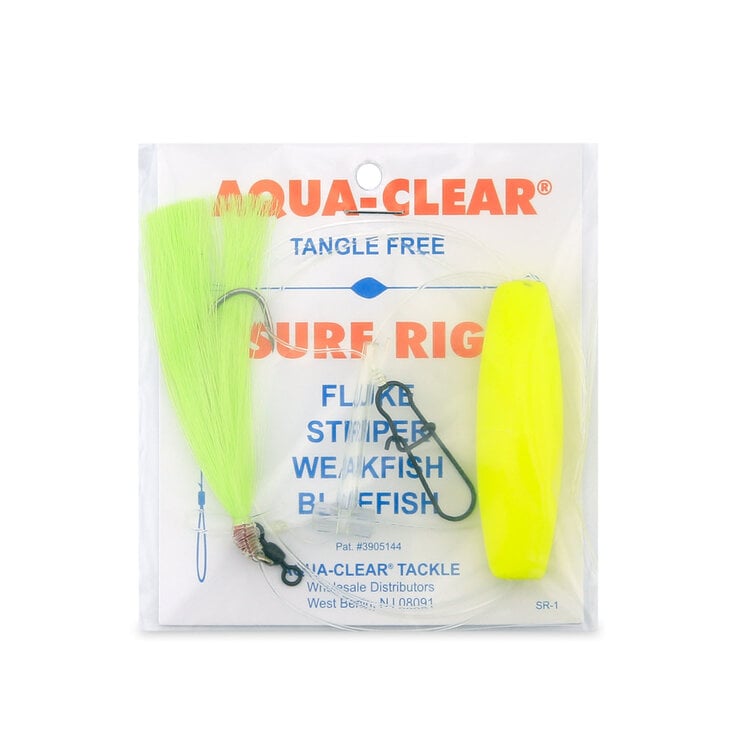 Aqua Clear Aqua-Clear Surf Flounder/Fluke/Striped Bass/Weakfish/Bluefish Float Rig w/ 3/0 XL Hook & Cigar Float