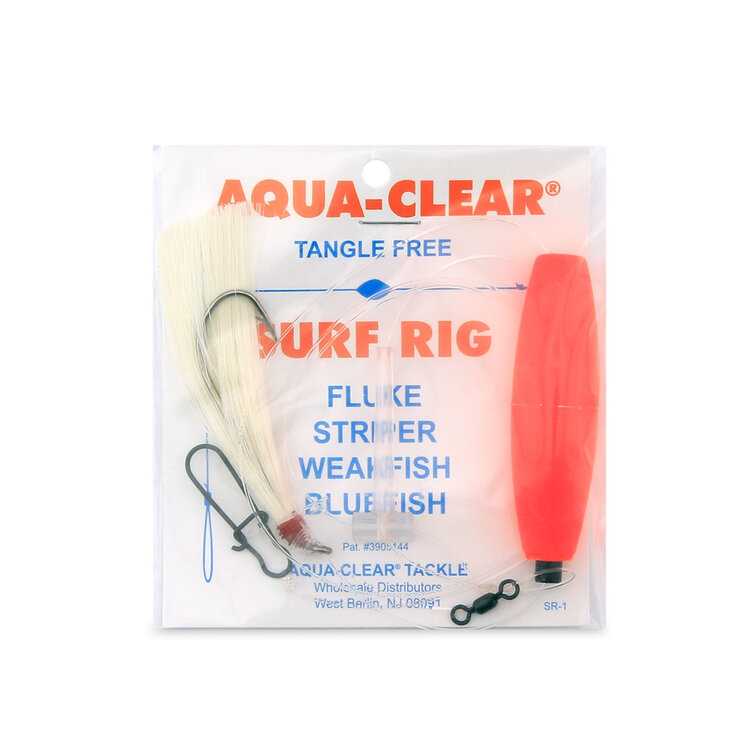 Aqua Clear Aqua-Clear Surf Flounder/Fluke/Striped Bass/Weakfish/Bluefish Float Rig w/ 3/0 XL Hook & Cigar Float