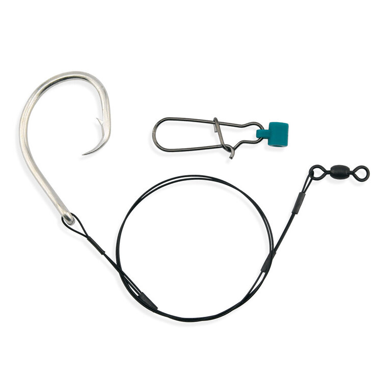 Aqua Clear Aqua-Clear Shark Surf Rig w/2X Circle Hook 90lb Surflon Wire & Fish Finder