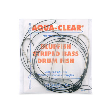 Aqua Clear Aqua-Clear Hi-Lo Bluefish Wire Rig, Bluefish / Striped Bass / Drum Fish, 3/0 Nickel Hooks, 45 lb Surflon Black Wire