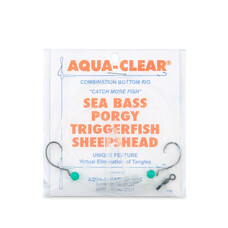 Aqua Clear Aqua-Clear SP-1C Hi-Lo 1/0 Circle Hook Sea Bass/Porgy/Triggerfish/Sheepshead  Rig - w/Green Beads