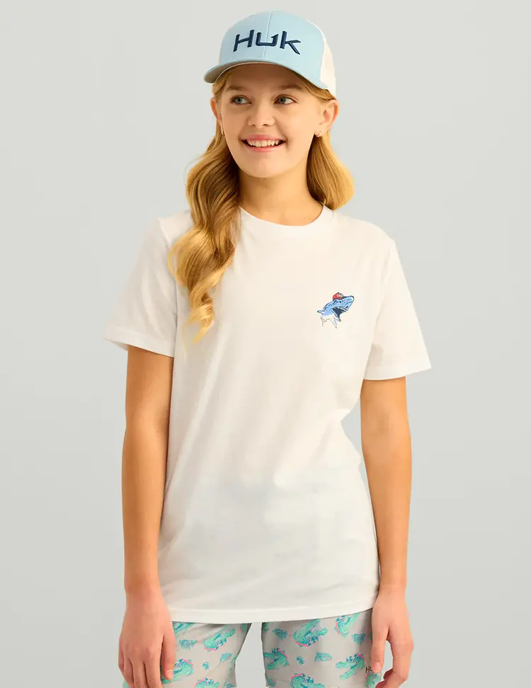 Huk Huk Youth Rad Series Graphic T-Shirt - White Shark