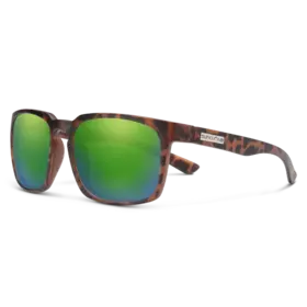 Suncloud Suncloud Hundo - Matte Tortoise Frame Polarized Sunglasses Green Mirror Lens