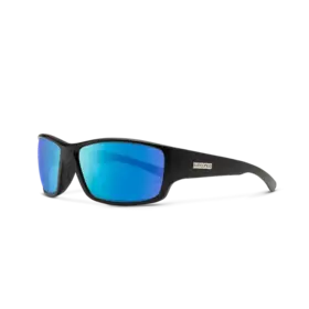 Suncloud Suncloud Hull - Matte Black Frame Polarized Sunglasses Blue Mirror Lens