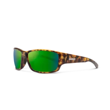 Suncloud Suncloud Hull - Matte Tortoise Frame Polarized Sunglasses Green Mirror Lens
