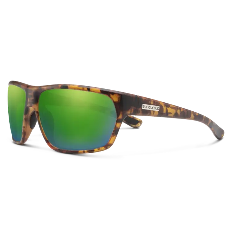Suncloud Suncloud Boone - Matte Tortoise Frame Polarized Sunglasses Green Mirror Lens