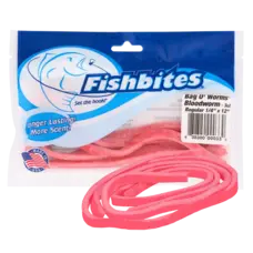 Fishbites Fishbites Bag O' Worms Bloodworm Alternative Red - 3ct 1/4" x 12"