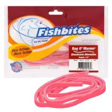 Fishbites Fishbites Bag O' Worms Fast Acting Bloodworm Alternative Red - 3ct 1/4"x12"