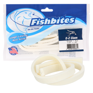 Fishbites Fishbites E-Z Clam Longer Lasting Bait Strips 1/2in Wide x 12in Long 2pk