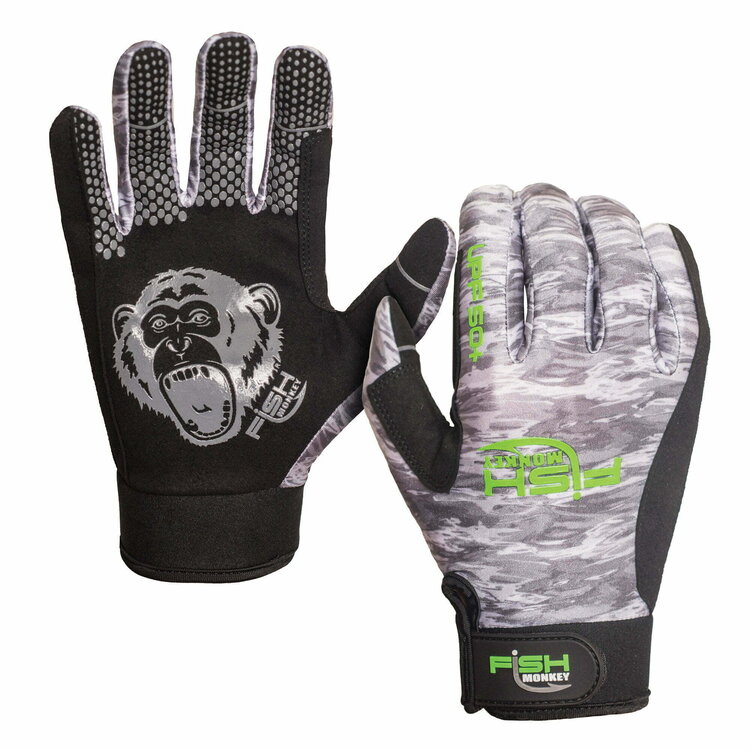 Fish Monkey Fish Monkey Free Style Custom Fit Glove - Grey Water Camo