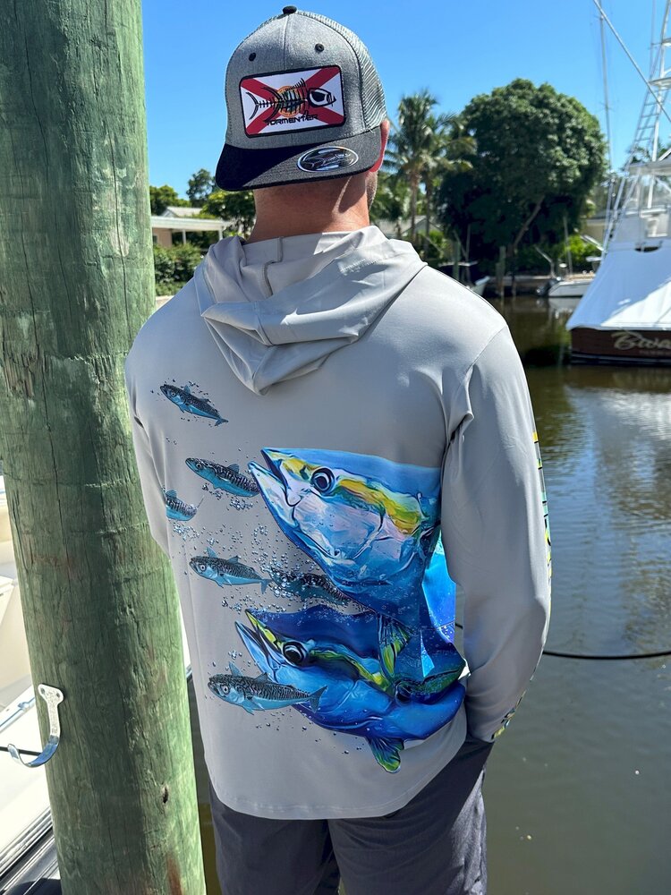 Tormenter Tormenter SPF 50 Performance Hoodie - Fish Wrap Tuna Chase Gray