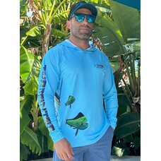 Tormenter Tormenter SPF 50 Performance Hoodie - Fish Wrap Marlin Hunt Blue