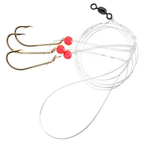 Tide Rite TideRite R466 3-Drop Hi-Lo Sea Bass Rig w/Gold Baitholder Hooks & Red Beads