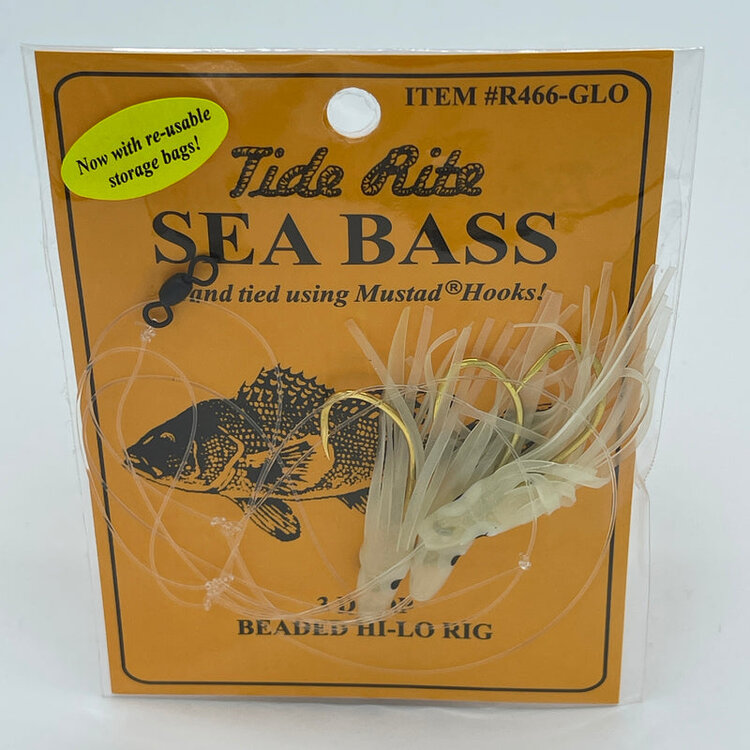 Tide Rite TideRite R466 3-Drop Hi-Lo Sea Bass Rig w/Gold Baitholder Hooks & Red Beads