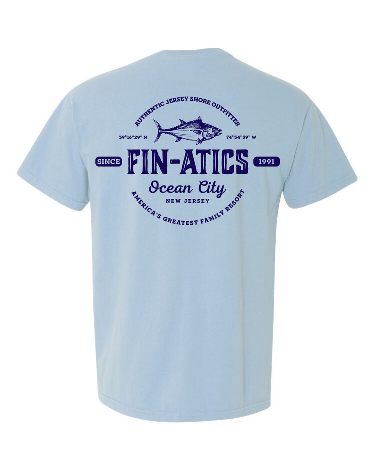 Fin-atics Fin-atics Lat/Lon w/Tuna Garment Dyed Chambray Short Sleeve T-Shirt