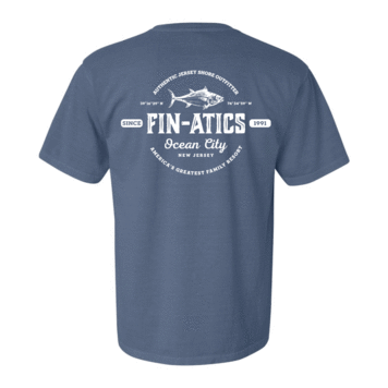 Fin-atics Fin-atics Lat/Lon w/Tuna Garment Dyed Blue Jean Short Sleeve T-Shirt