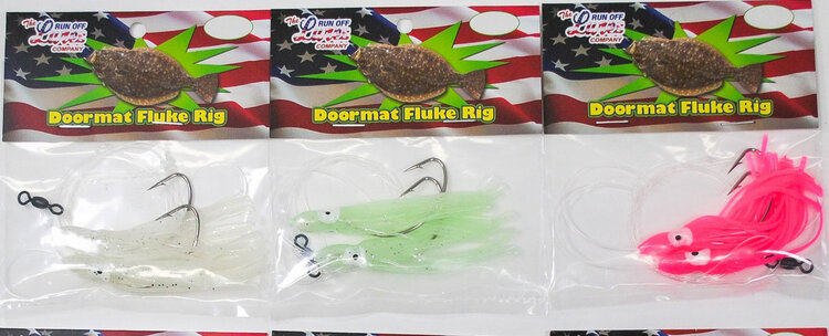 Run Off Lures Hi/Lo Doormat Fluke Rig w/Glow Squids