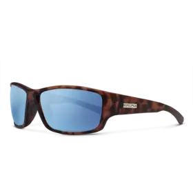 Suncloud Suncloud Hull - Matte Tortoise Frame Polarized Sunglasses Aqua Mirror Lens