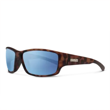 Suncloud Suncloud Hull - Matte Tortoise Frame Polarized Sunglasses Aqua Mirror Lens