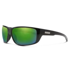 Suncloud Suncloud Milestone - Black Frame Polarized Sunglasses Green Mirror Lens