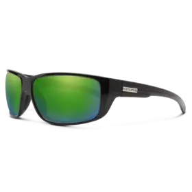 Suncloud Suncloud Milestone - Black Frame Polarized Sunglasses Green Mirror Lens