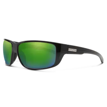 Suncloud Suncloud Milestone - Black Frame Polarized Sunglasses Green Mirror Lens