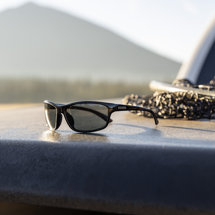Suncloud Suncloud Sentry - Black Frame Polarized Sunglasses Gray Lens