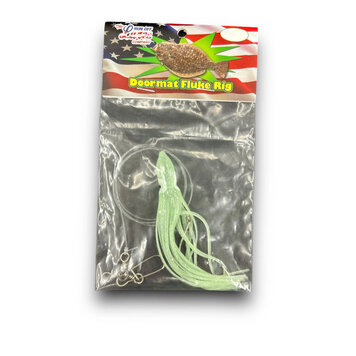 Run Off Lures Single Hook Doormat Fluke Rig w/Glow Squids