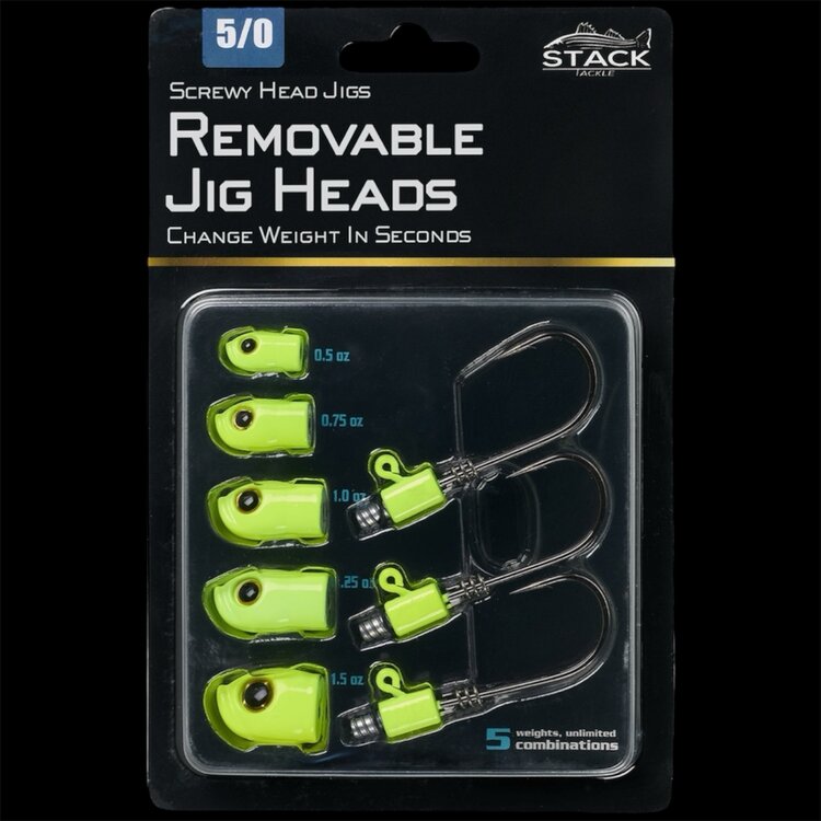 Stack Tackle Stack Tackle Screwy Jig Head w/Skirts 5/0