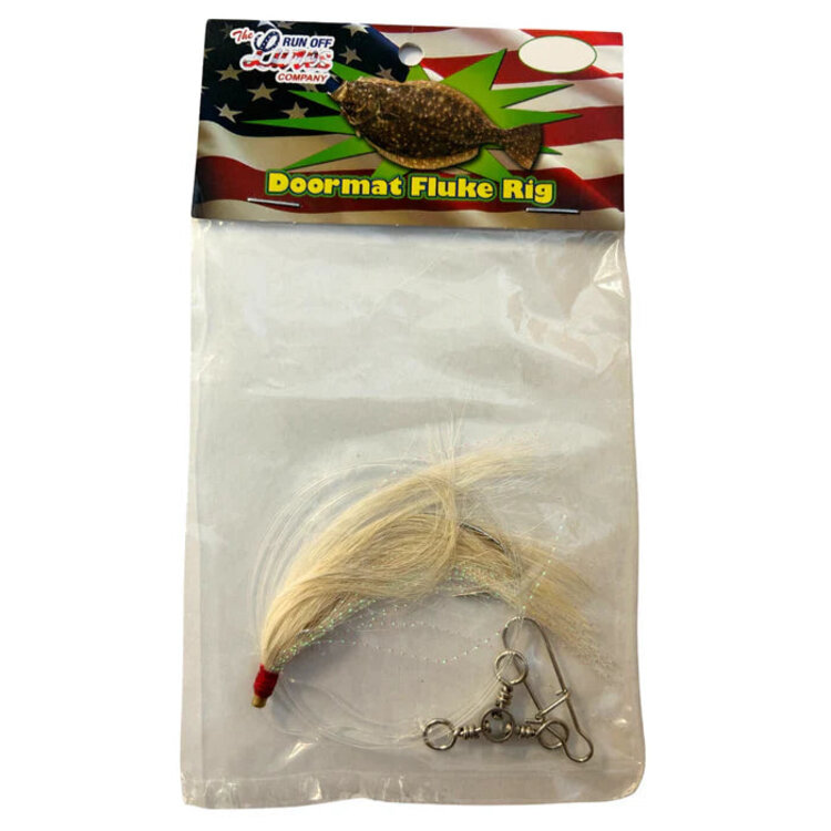 Run Off Lures Single Hook Doormat Fluke Rig w/Hair