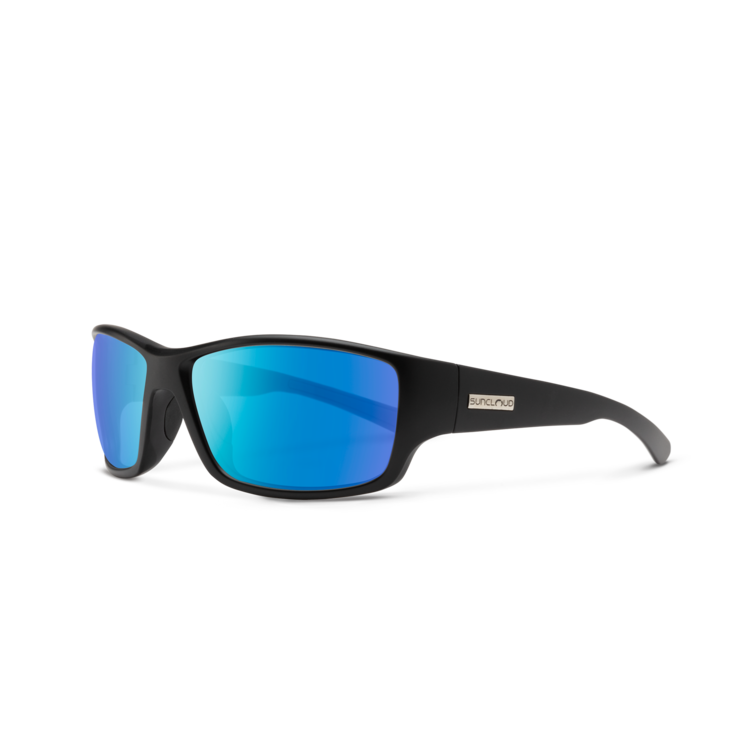 Suncloud Suncloud Hull - Matte Black Frame Polarized Sunglasses Blue Mirror Lens