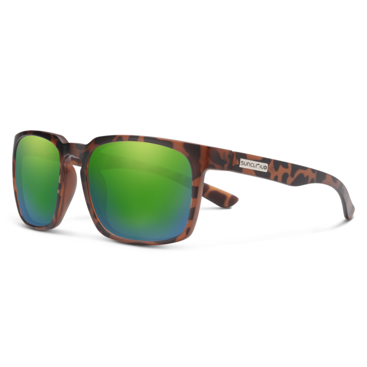 Suncloud Suncloud Hundo - Matte Tortoise Frame Polarized Sunglasses Green Mirror Lens