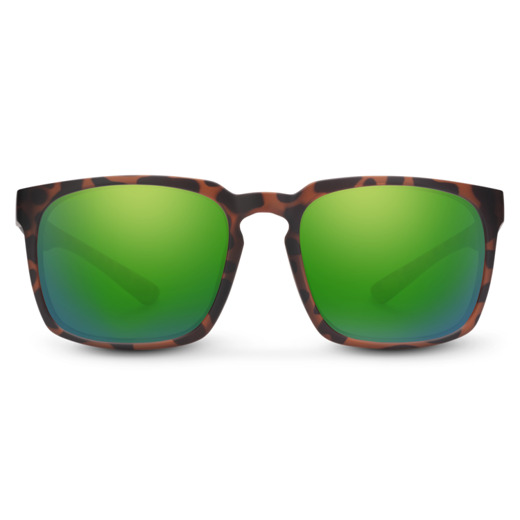 Suncloud Suncloud Hundo - Matte Tortoise Frame Polarized Sunglasses Green Mirror Lens