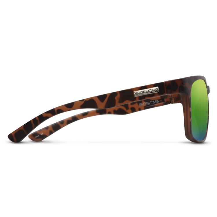 Suncloud Suncloud Hundo - Matte Tortoise Frame Polarized Sunglasses Green Mirror Lens