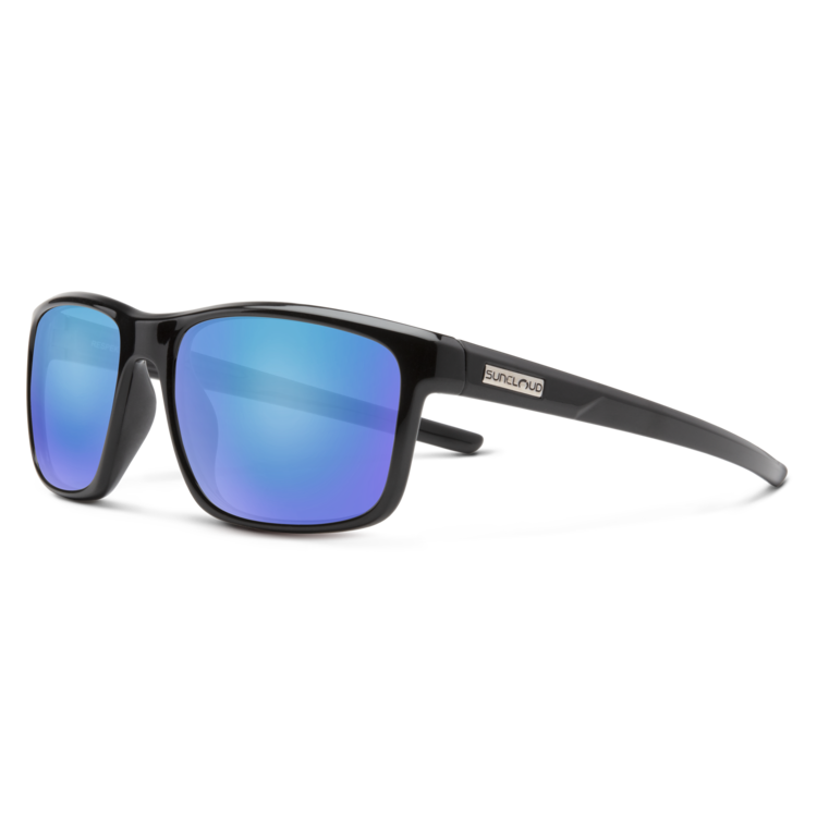 Suncloud Suncloud Respek - Black Frame Polarized Sunglasses Blue Mirror Lens