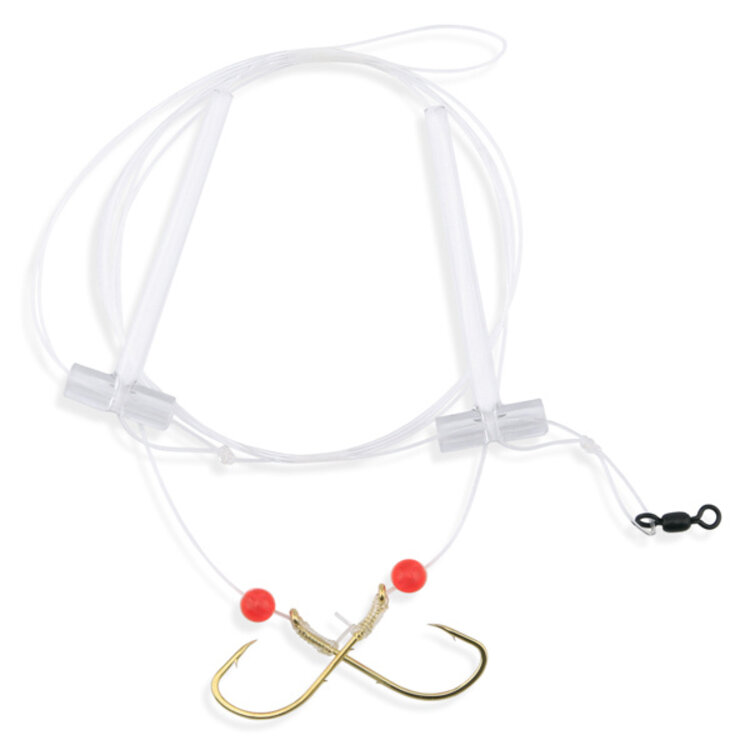 Aqua Clear Aqua-Clear SP-1B Hi-Lo Sea Bass/Porgy Rig - 1/0 Gold Beak Hooks w/Red Beads